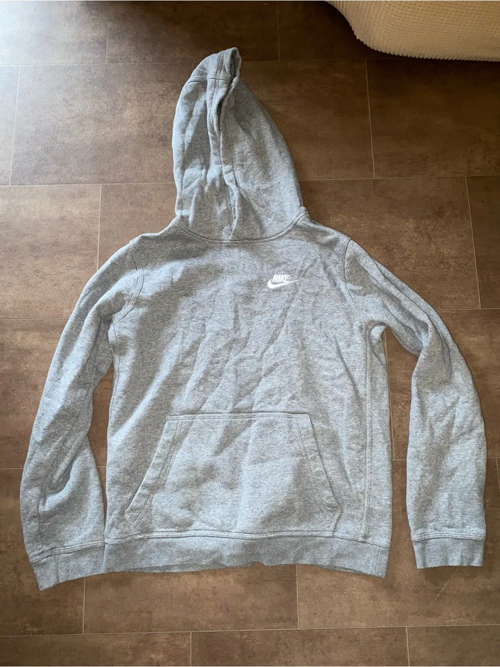 Nike Kids Gray Hooded Pullover Sweatshirt